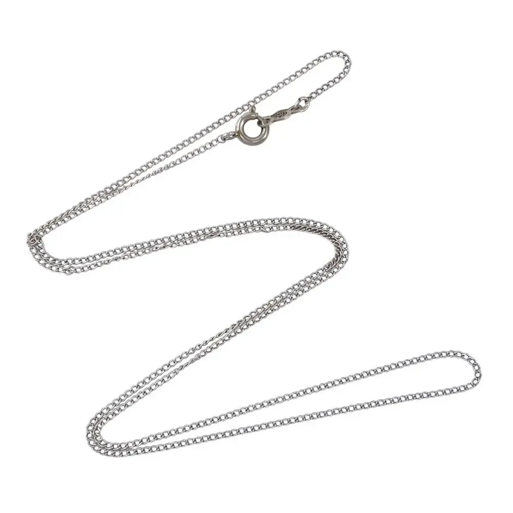Vintage Sterling Silver 925 Curb Link Chain Necklace | 18